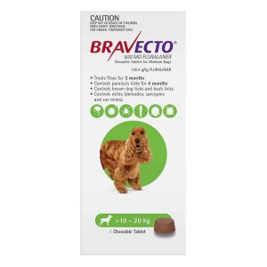 Bravecto Chew 10 20kg (green) GÇô 3month