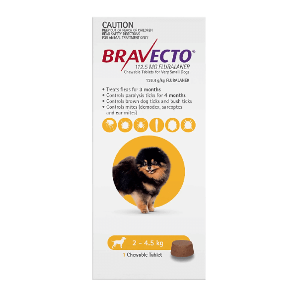 Bravecto Chew 2 4.5kg (yellow) GÇô 3month