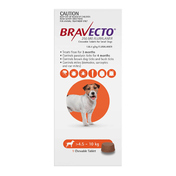 Bravecto Chew 4.5 10kg (orange) GÇô 3month