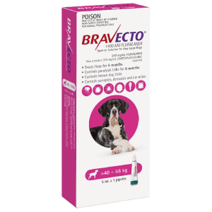 Bravecto Spot On Dog 40 56kg (pink)