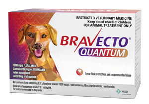 BRAVECTO QUANTUM FLEA & TICK PREVENTION FOR DOGS